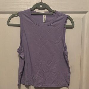 lululemon lilac cropped muscle tank linen blend 8